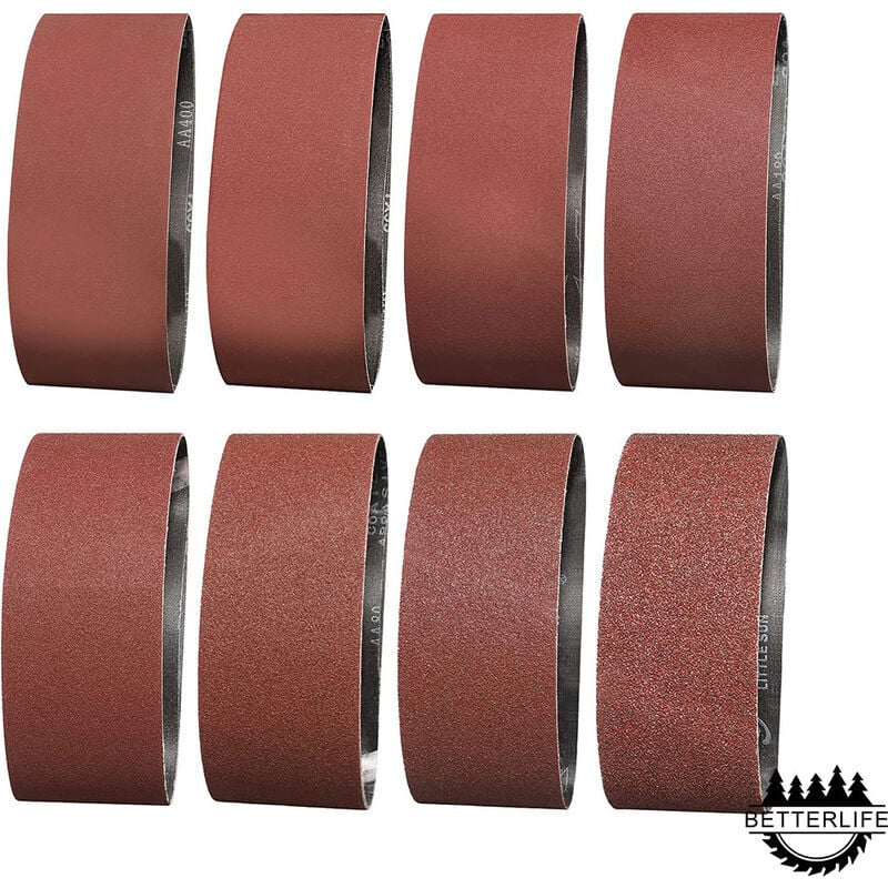 BSR - Bande Abrasive 100X610 mm- Grains 2 x 40/60 /80/120/150/180/240/320 Bande de Ponceuse pour le Ponçage, le Polissage et le Dépoussiérage, Idéale