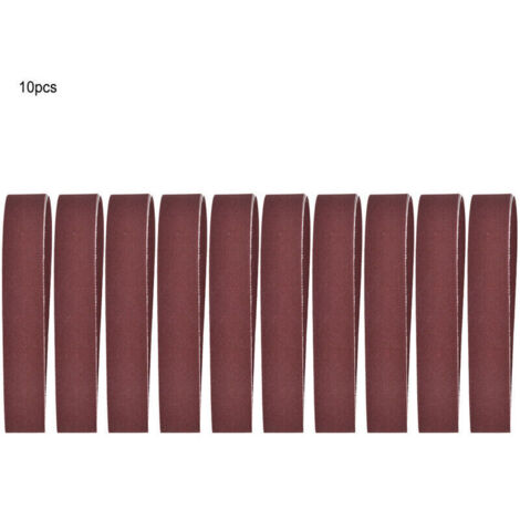 Bande abrasive, 10pcs Kit d'assortiment de bandes abrasives en oxyde d'aluminium, 760x25mm/30 x 1 pouce, ensemble de bandes abrasives pour le polissage de meulage du bois, des meubles(600)