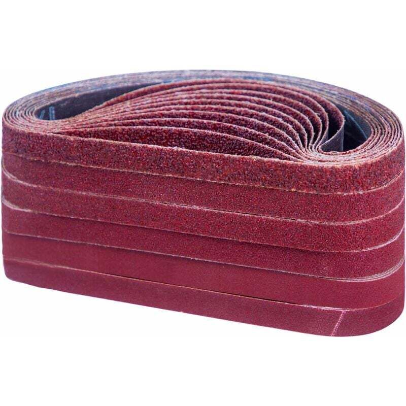Gabrielle Bande Abrasive 13 x 457 mm,Ensemble de Bandes Abrasives(10 x grain 40/60/80/120/180/240 chacun) pour Ponceuses à Bande, compatible avec