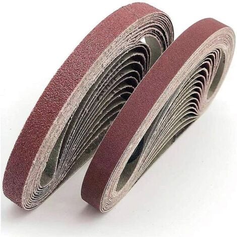 Bande abrasive 13x457 mm.5 sortes de gravier mixte (6（40/80/120/180/320).Ensemble de Bandes Abrasives,pour Black & Decker Powerfeileponceuses à bande(30 pièces)