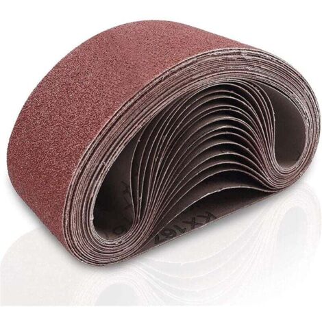 Bande abrasive 3 x 18 pouces, paquet de 21 bandes abrasives pour ponceuse à bois, papier de verre en oxyde d'aluminium (3 feuilles de chaque grain : 40, 60, 80, 120, 180, 240 et 320 mesh) pour ponceus