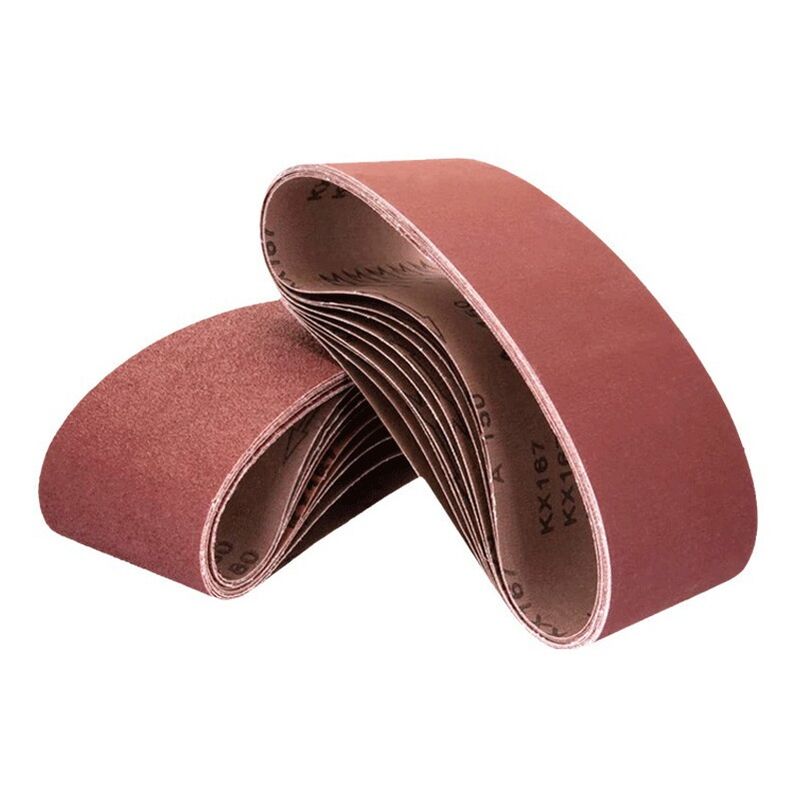 Bande abrasive 75 x 533 mm, jeu de bandes abrasives (grain 100) pour ponceuses à bande, pour le ponçage, l'affûtage et l'élimination de la rouille
