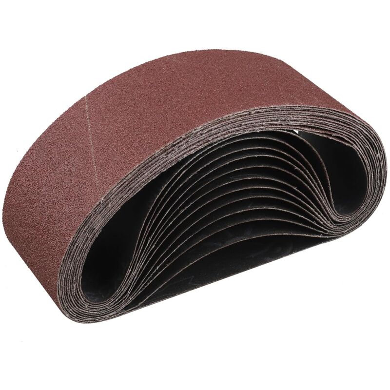 Bande Abrasive 75x 533 mm,10 Pièces de 80 grain Ensemble de Bandes Abrasives