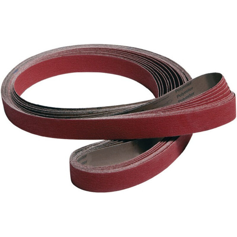 Bande abrasive L. 2000 mm l. 75 mm granulation 60 pour acier inoxydable grain cé (Par 5)