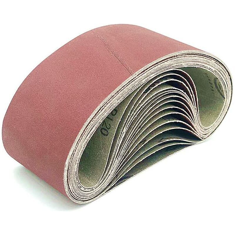 Bande abrasive,100x610MM Bande abrasive de polissage d'alumine, métal,du bois3x 40/80/120/180/320Ensemble de Bandes Abrasives,pour ponceuses à