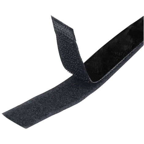 Bande adhesif velcro 20 mm de 1 mètre noir