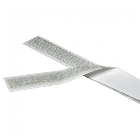 Bande adhesif velcro 20 mm de 1mètre blanc - colorie Blanc