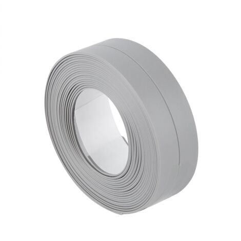 Bande adhésive étanche pour lavabo et mur, bordure de finition cuisine (Gris 22mm x 3.2m)