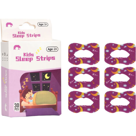 Bande anti-ronflement pour enfants - Forme bouche - Réduction de la respiration buccale - 30 pièces Violet Taille M