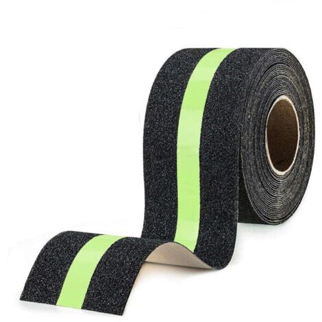 Bande Antidérapante adhésive, Bande de sécurité pour escaliers échelles sols glissants Intérieur et Extérieur, Avec Film Lumineux Brille dans Le Noir, 5 cm x 10 m