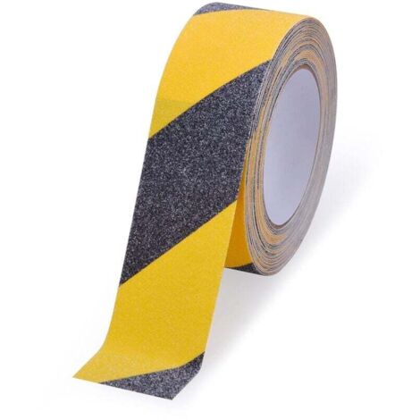 Bande Antidérapante Adhésive pour Escaliers, 5cm10m, Ruban Adhésif de Sécurité, Ruban Adhésif Antidérapant Jaune Noir, Rubans d'Avertissement, Marquage de Sécurité, Jaune Noir