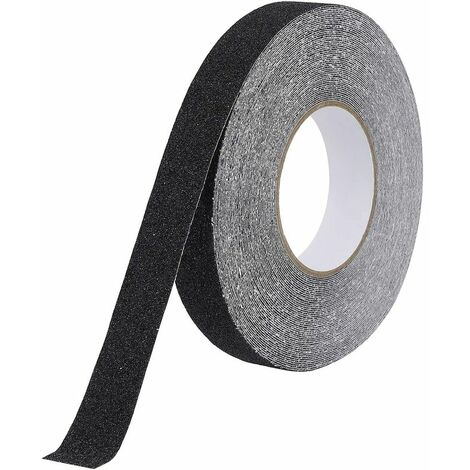 Bande Antidérapante Adhésive pour Escaliers, Friction, Abrasif pour Les Sécurité, Escabeau, Intérieur, Extérieur, Haute Traction, 2.5cm x 20m Noir,HANBING