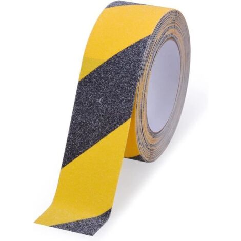 Bande Antidérapante Adhésive pour Escaliers - Rubans d'Avertissement - 5cm x 10m - Jaune Noir