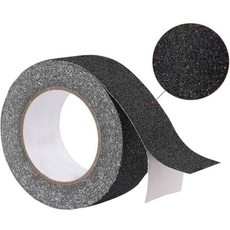 Bande Antiderapante Escalier 5 m x 2,5 cm, Ruban Adhésif Antidérapant Noir, Bande Adhesive Antiderapante pour Extérieur et Intérieur, Scotch Antiderapant Ruban Antidérapant Imperméable