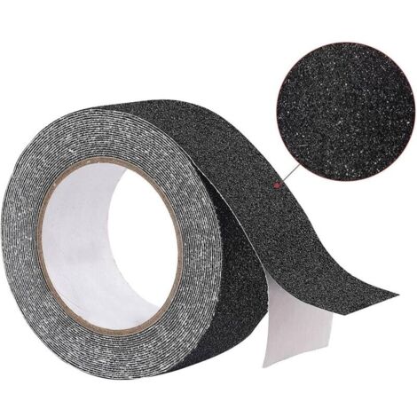 Bande Antiderapante Escalier 5 m x 2,5 cm, Ruban Adhésif Antidérapant Noir, Bande Adhesive Antiderapante pour Extérieur et Intérieur, Scotch Antiderapant Ruban Antidérapant Imperméable