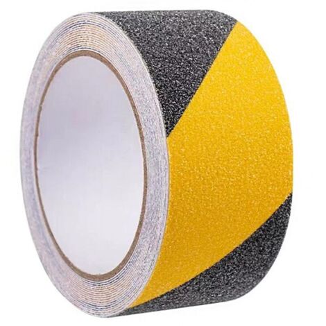 Bande Antidérapante Jaune et Noir 50mm x 5m Adhésive pour Escaliers, Haute Résistance, Intérieur et Extérieur