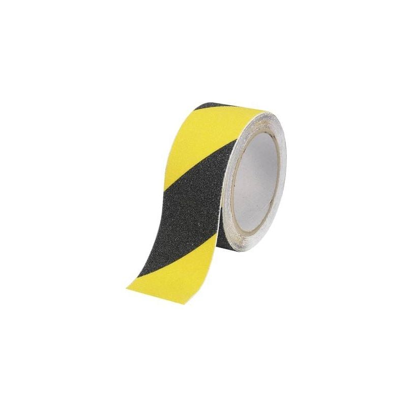Bande antidérapante Toolcraft ANST255M-YB 1564011 noir, jaune (l x l) 5 m x 25 mm 1 rouleau(x)