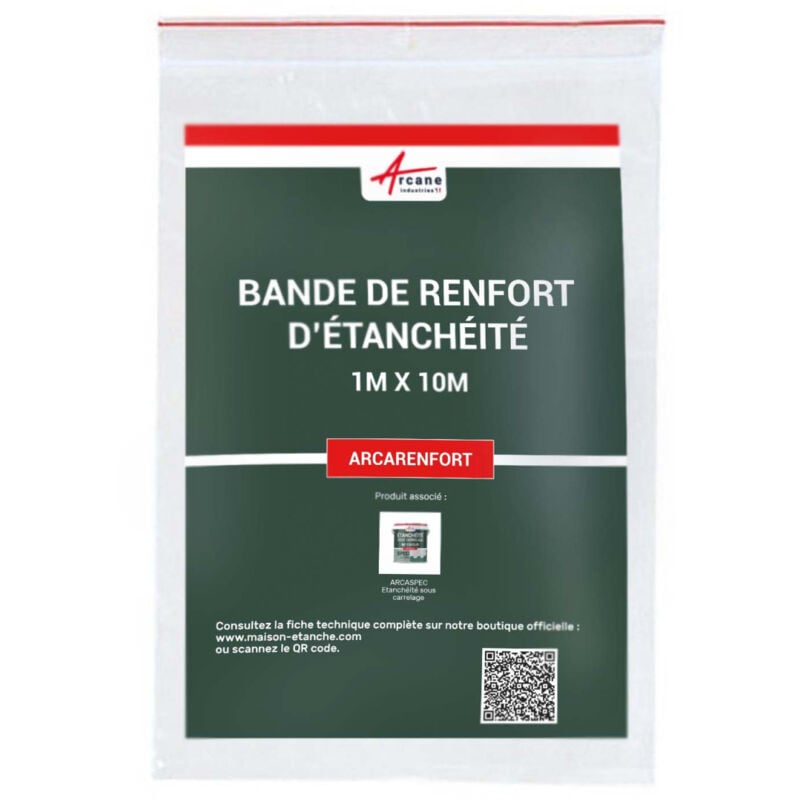 Arcane Industries - Bande de renfort pour étanchéité douche salle de bain spec Arcarenfort - 1 m x 10 m