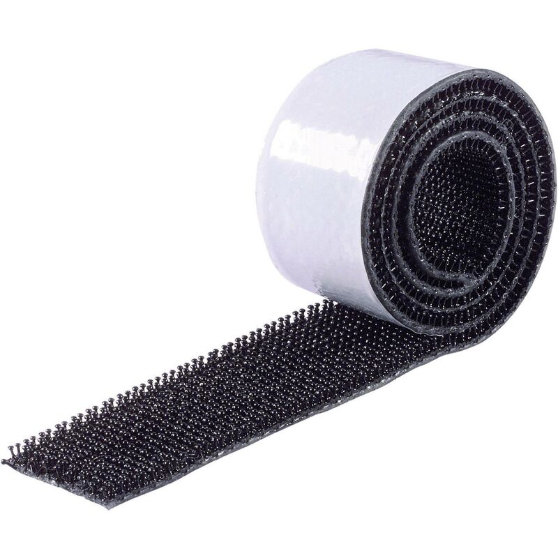 Binder Band 75763-H1 Bande auto-agrippante à coller tête de champignon (L x l) 5000 mm x 25 mm noir 1 pc(s) S29387