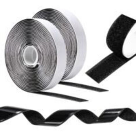Bande auto-agrippante double face 10 m x 20 mm – Adhésif puissant pour surfaces lisses – Résistante de -20 °C à 60 °C – Pour bricolage