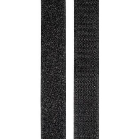 Bande auto-agrippante TOOLCRAFT KL25X2000C à coller partie velours et partie agrippante (L x l) 2000 mm x 25 mm noir 1 paire W90033