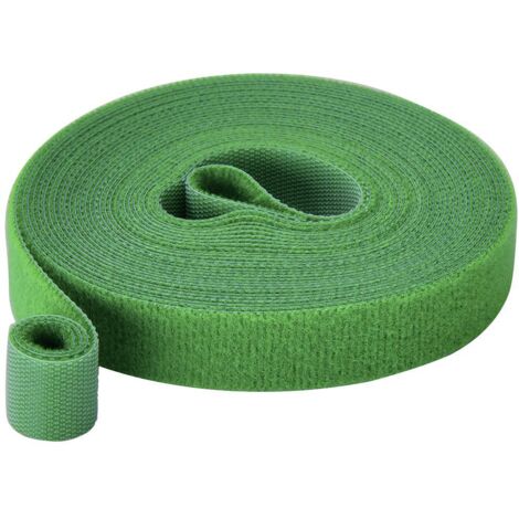 Bande auto-agrippante TRU COMPONENTS T24CA061 partie velours et partie agrippante (L x l) 5 m x 15 mm vert 5 m