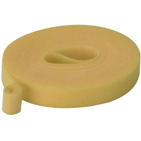 Bande auto-agrippante TRU COMPONENTS T24CA063 partie velours et partie agrippante (L x l) 5 m x 15 mm jaune 5 m A559293
