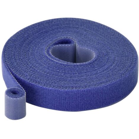 Bande auto-agrippante TRU COMPONENTS T24CA065 partie velours et partie agrippante (L x l) 5 m x 15 mm bleu 5 m A559223