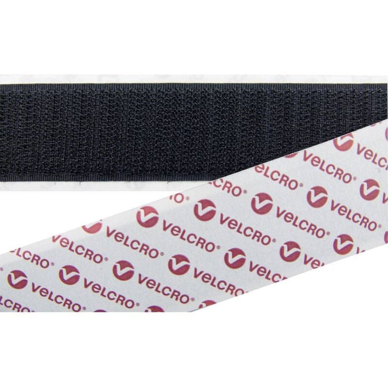 E08802033011425 Bande auto-agrippante à coller partie crochets (l x l) 25000 mm x 20 mm noir 25 m - Velcro