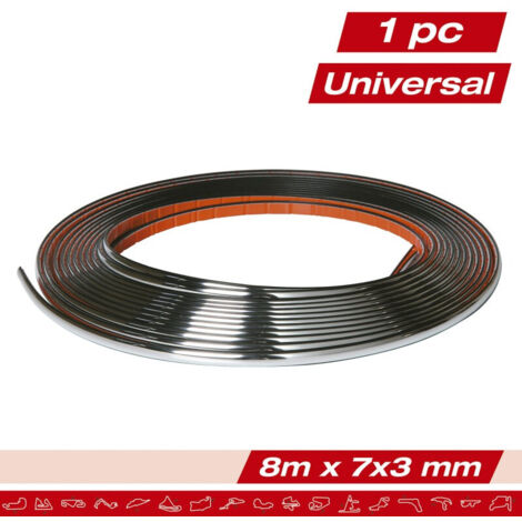 Bande Chromee souple autocollante - 8mx7mm