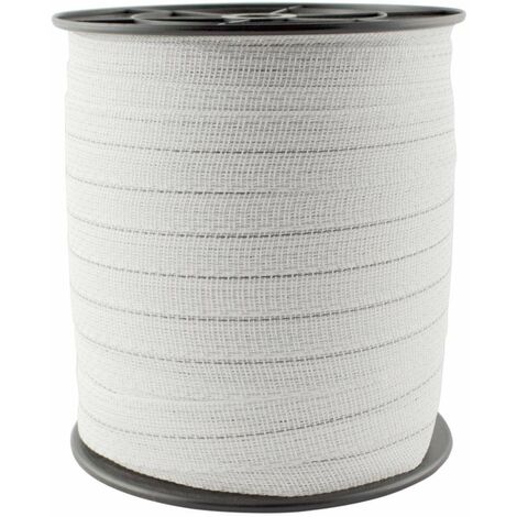 Bande clôture électrique 4 cm – Rouleau 200 m – 9 conducteurs acier 0,20 mm – Conductivité optimale pour clôtures longues – Kerbl