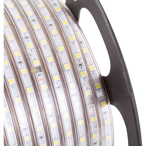 Bande de 60 LEDs/M 500W 42.000Lm 6000ºK SMD5050 220VAC IP65 x50M 40.000H [GR220/60/50M/CW]-Blanc Froid