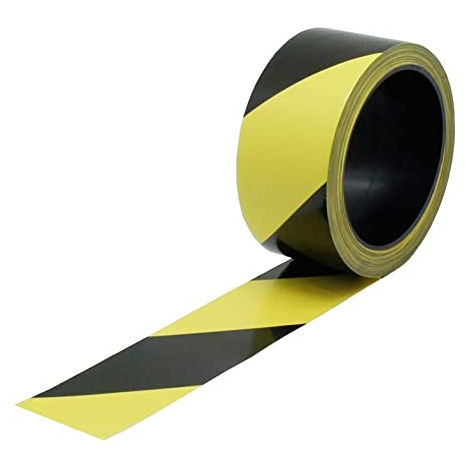 Ruban adhésif réfléchissant jaune/noir 50 mm. x 33 mètres. Usage domestique.