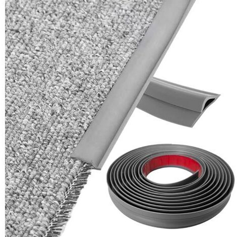 Bande de bordure autocollante pour tapis, couverture de sol stratifié, bandes de revêtement de tapis, bandes de séparation de porte de sol, bandes de transition au sol, bandes de bordure (gris）