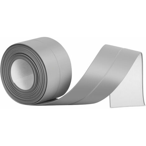 Bande de Calfeutrage Bande D'étanchéité Bain&Cuisine Ruban Caulk Auto-adhésif Ruban PVC pour Humidité/Moisissure/Étanche à I'huile, Sol/Salle de Bain/Lavabo - Gris 2.2cm3.2m，HANBING
