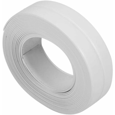 Bande de calfeutrage de Bande, Bande d'étanchéité imperméable Auto-adhésive en PVC 3.2M pour évier de Cuisine Toilette Salle de Bain Douche Baignoire Sol Mur Bord protéger(22mm3.2M -Blanc) - MODOU