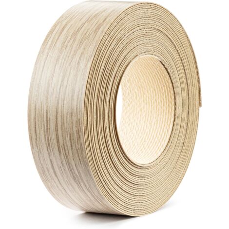 Bande de chant 21mm x 5m en mélaminé thermocollant épaisseur 0,5mm facile à appliquer Bricolage Ruban Panneau Plan de travail Bois, chêne estana clair