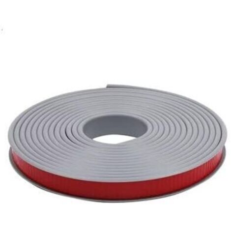 Bande de chant adhésive en mélamine blanche 2M en forme de U (25 mm), sans repassage, pour comptoir, en chêne, placage bois TPE souple, gris