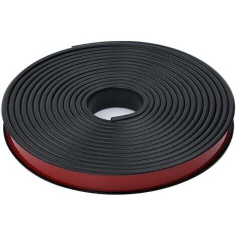 Bande de chant adhésive en mélamine blanche 2M en forme de U (25 mm), sans repassage, pour comptoir, en chêne, placage bois TPE souple, noir