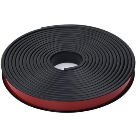 Bande de chant adhésive en mélamine blanche 2M en forme de U (25 mm), sans repassage, pour comptoir, en chêne, placage bois TPE souple, noir