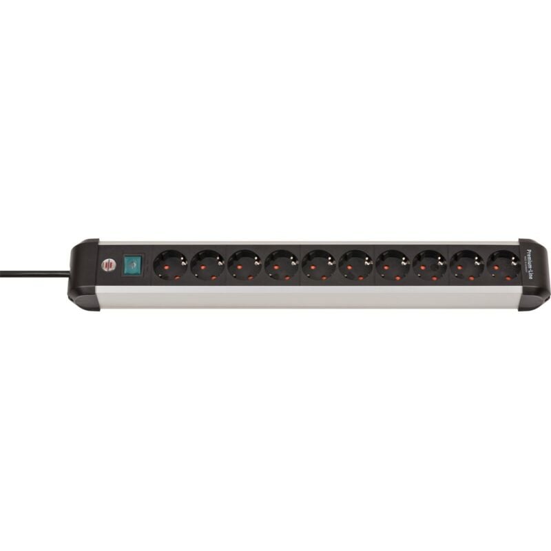 Brennenstuhl - Premium-Alu-Line Multiprise avec interrupteur 10 prises 3 m H05VV-F 3G1,5 - 1391030000