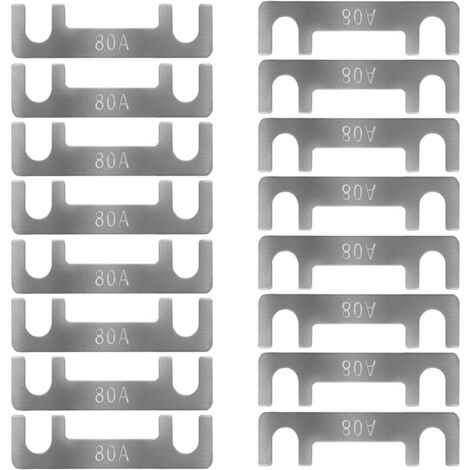 Bande de Fusible Plat Fusible de Voiture Fusibles Plats pour Auto 16pcs Lame de Fusibles 30A 40A 50A 60A 70A 80A 100A 110A 125A 150A pour Auto/Truck/RV/Camion/Moto (80A)