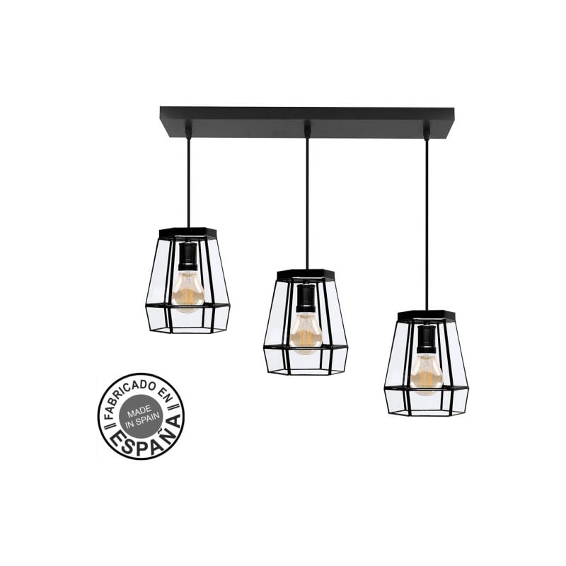 3xe27 noir regx64x15 cm