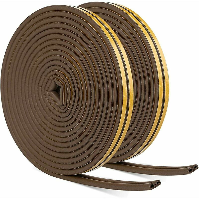 Bande de Joint, Auto-adhésif Joint d'étanchéité de porte, 4 joints pour Fenêtre Anti-intempéries,Rouleau Insonorisation (20m Marron)