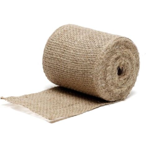 Bande de Jute teinte naturelle, rouleau 12 cm x 5 m, pour jardinage, emballage ou bricolage, naturel