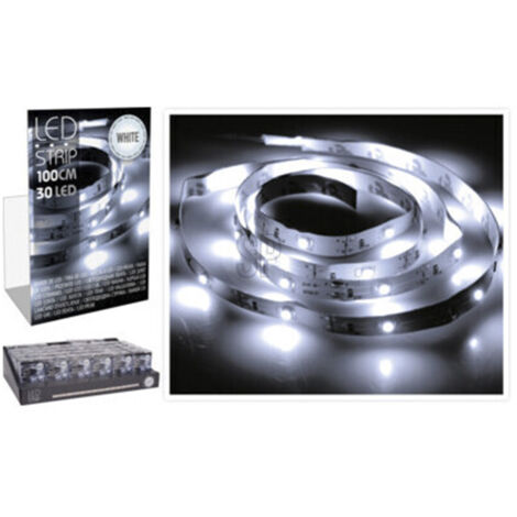 Bande de LED lumière blanche froide AX5-322600 à piles 3xAA 1,5V (piles non incluses) 1m BASICS