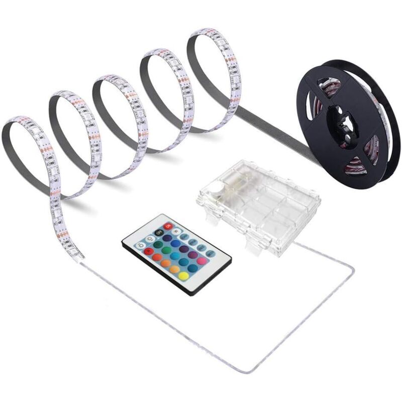 ZVD - Bande de Lumières led Télécommandée à Piles - 6.56ft - 24 Touches - Décoration Intérieure et Extérieure