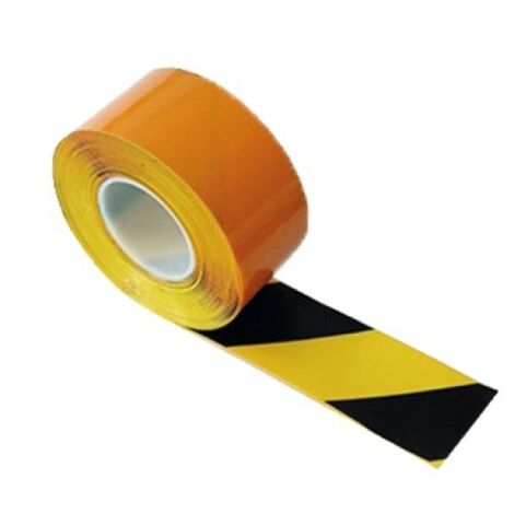 Bande de marquage adhésive jaune et noir - rouleau de 33 m x 50 mm - WATTELEZ SAS