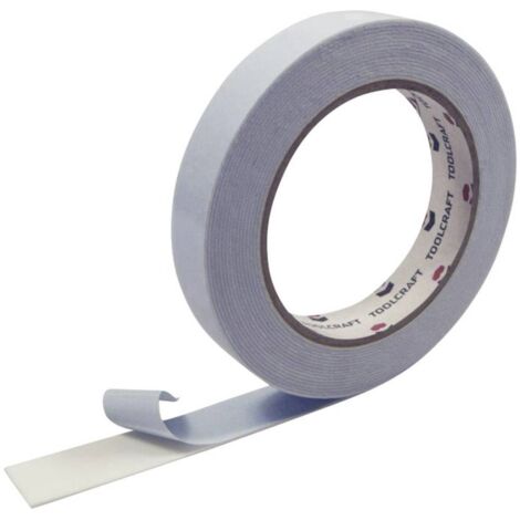 Bande de montage double face TOOLCRAFT 1811B1905C blanc (L x l) 5 m x 19 mm acrylique 1 pc(s)