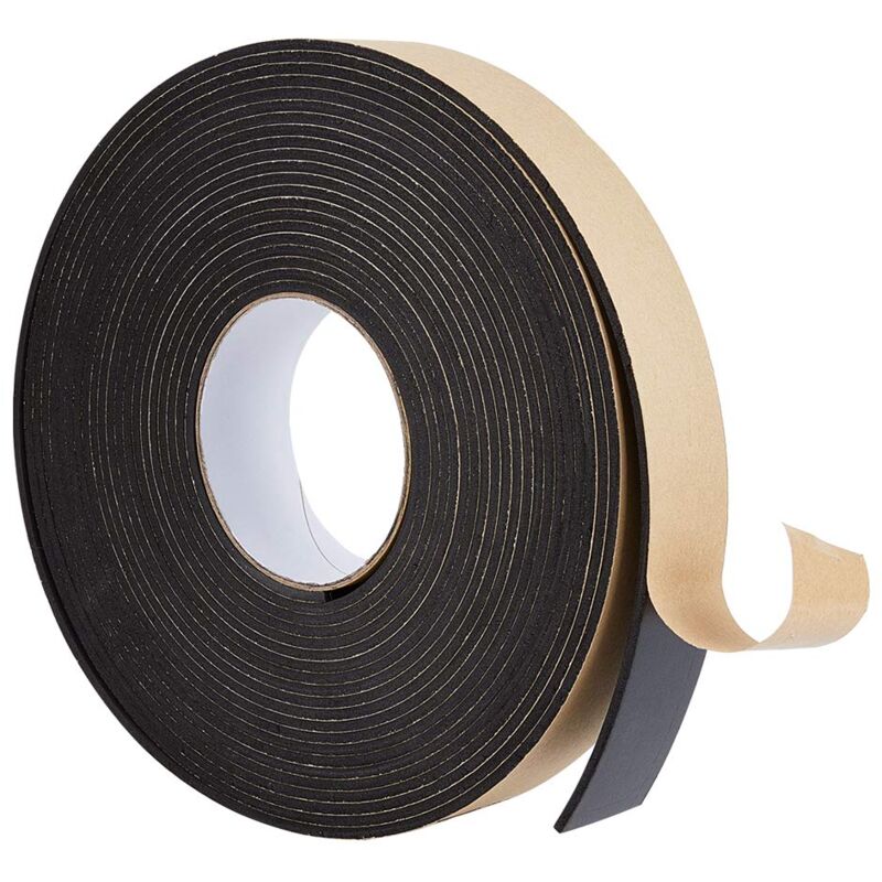 Bande de Mousse Auto adhésive 10m 40mm(L) x3mm(T) Ruban d'étanchéité en Mousse de Coupe Froid Noir Simple Face pour l'isolation de Porte de fenêtre